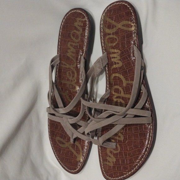 Sam Edleman Women's Georgette Brown Suede Strappy Flip Flop Sandals Sz 10M-Beach - Picture 2 of 8